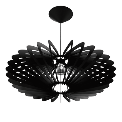 Luminária pendente Mercúrio em MDF, Cor: Preto. Foto 1 do produto.