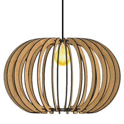 Luminária pendente Deusa em MDF, Cor: MDF cru. Foto 1 do produto.