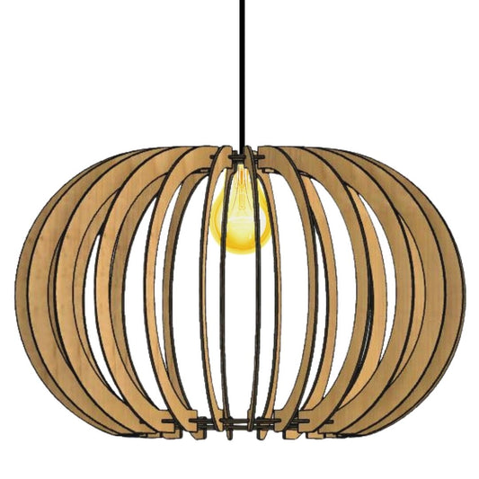 Luminária pendente Deusa em MDF, Cor: MDF cru. Foto 1 do produto.