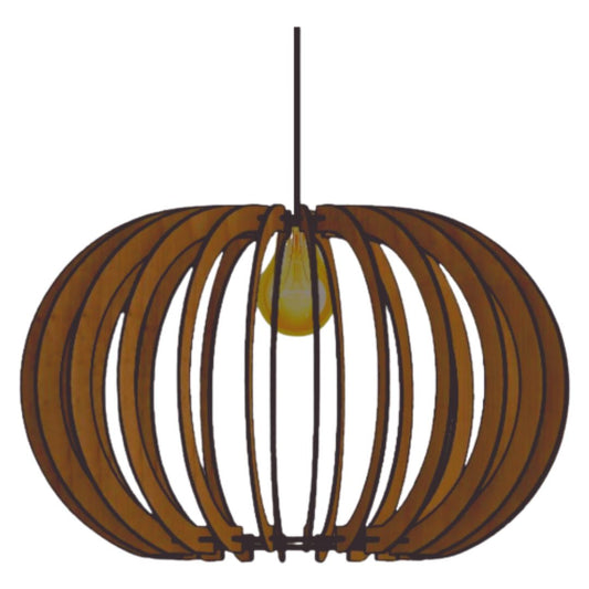 Luminária pendente Deusa em MDF, Cor: Mdf marrom. Foto 1 do produto.