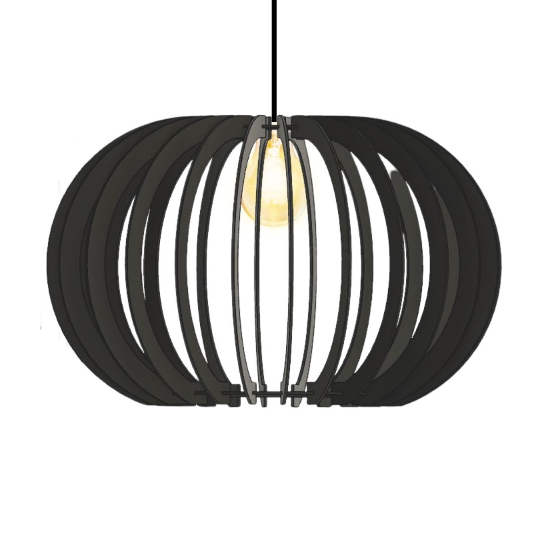 Luminária pendente Deusa em MDF, Cor: Preto. Foto 1 do produto.
