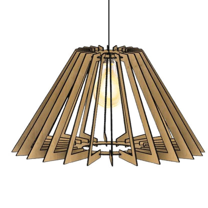 Luminária pendente Pirâmide em MDF, Cor: MDF cru. Foto 1 do produto.