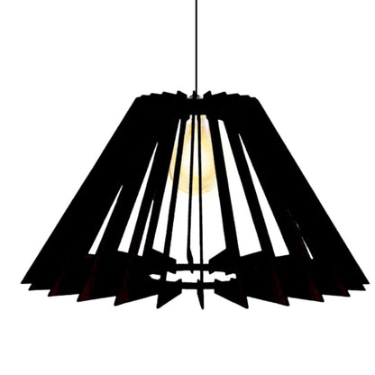 Luminária pendente Pirâmide em MDF, Cor: Preto. Foto 1 do produto.