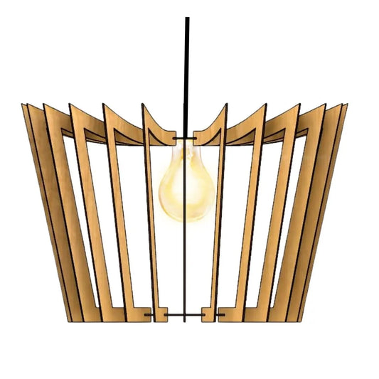 Luminária pendente Coroa em MDF, referência LCD0127, Cor: MDF cru. Foto 1 do produto.