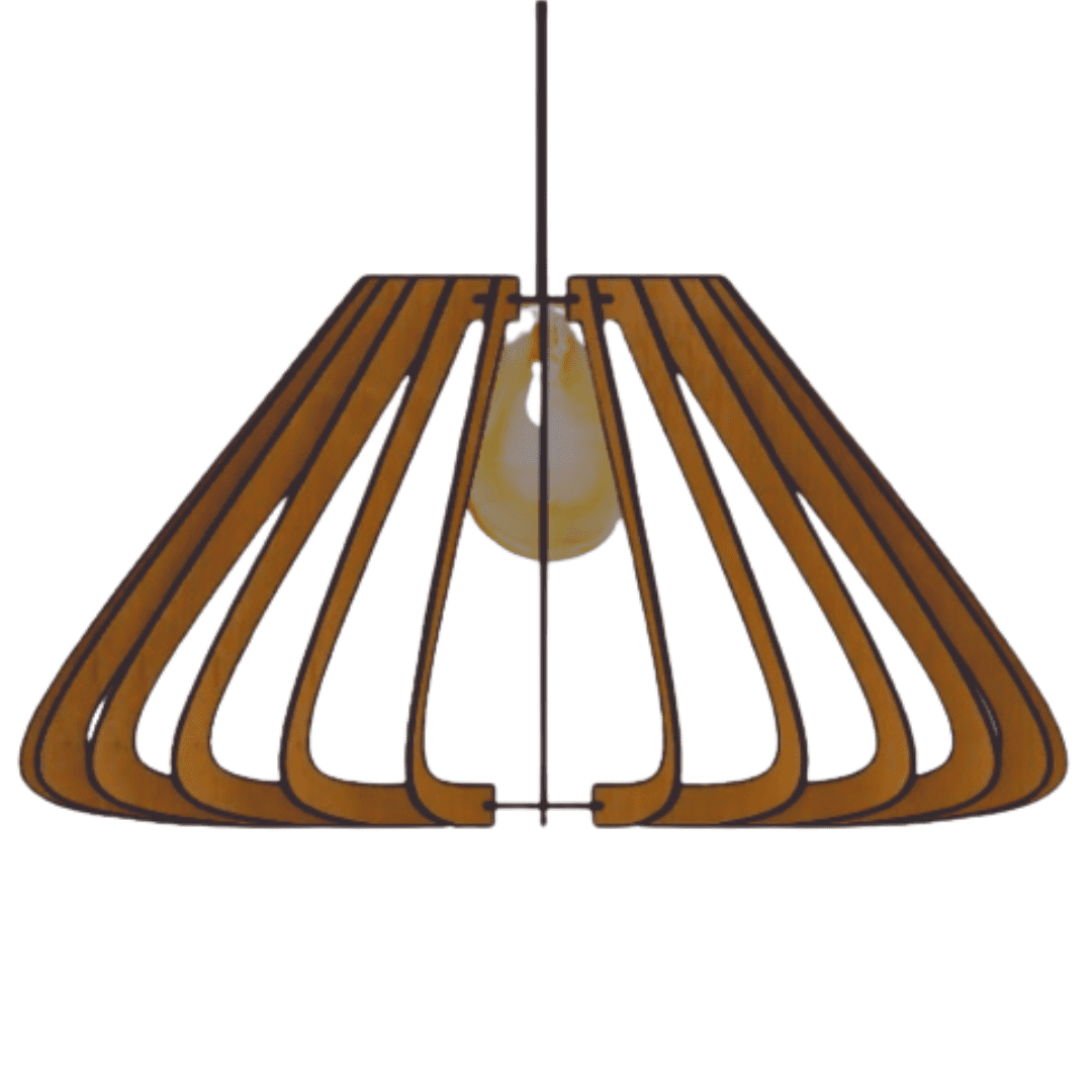 Luminária pendente Macau em MDF, Cor: Mdf marrom. Foto 1 do produto.