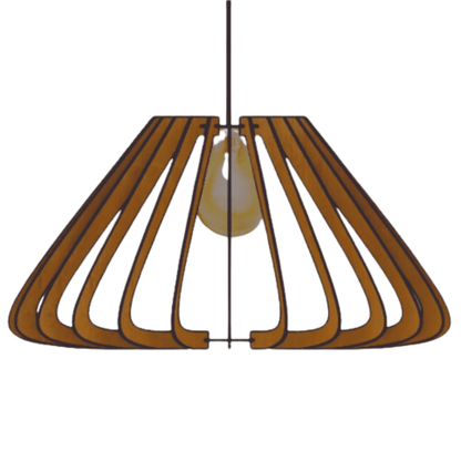 Luminária pendente Macau em MDF, Cor: Mdf marrom. Foto 1 do produto.