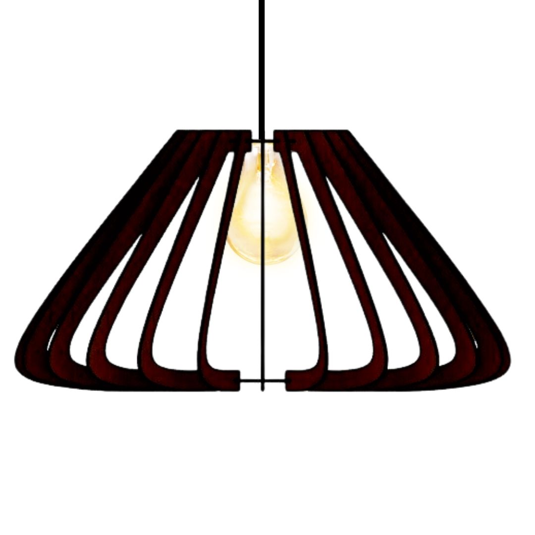 Luminária pendente Macau em MDF, Cor: Preto. Foto 1 do produto.