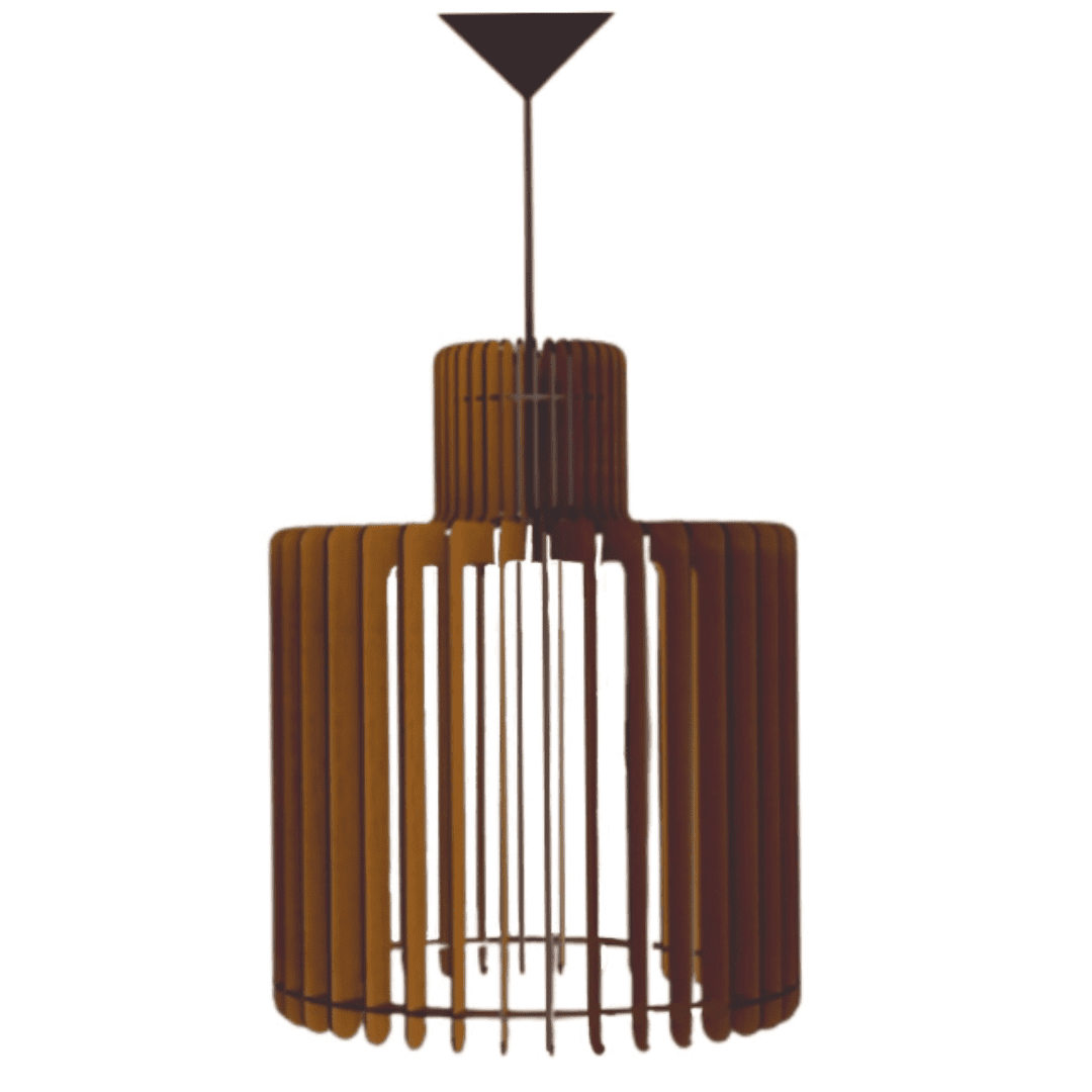 Luminária pendente Drink em MDF, Cor: Mdf marrom. Foto 1 do produto.
