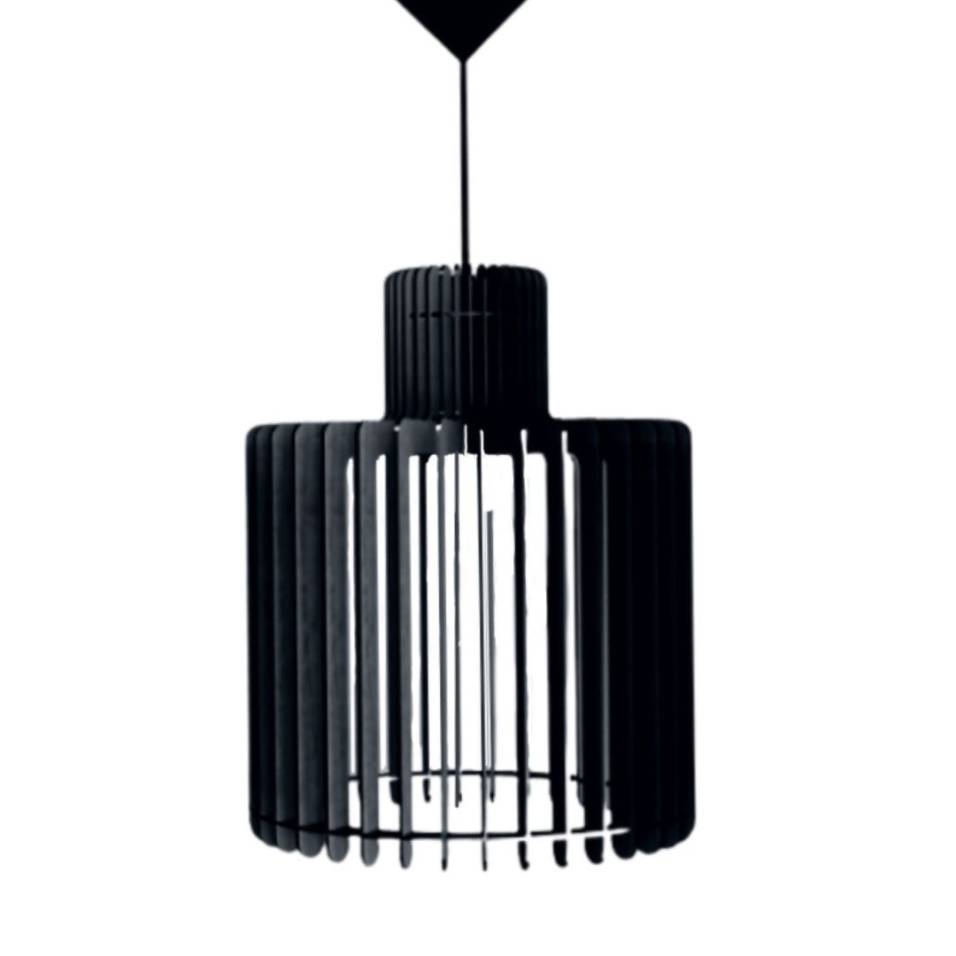 Luminária pendente Drink em MDF, Cor: Preto. Foto 1 do produto.