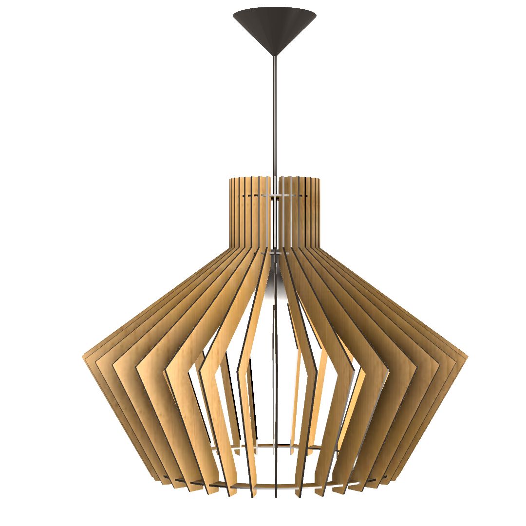 Luminária pendente Cristal em MDF, Cor: MDF cru. Foto 1 do produto.