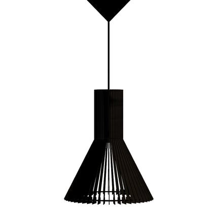 Luminária pendente Funil em MDF, referência LCD0131, Cor: Preto. Foto 1 do produto.