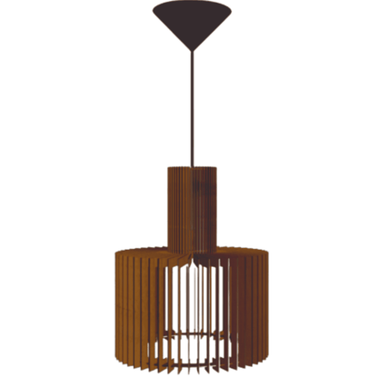 Luminária pendente Moscou em MDF, Cor: Marrom. Foto 1 do produto.