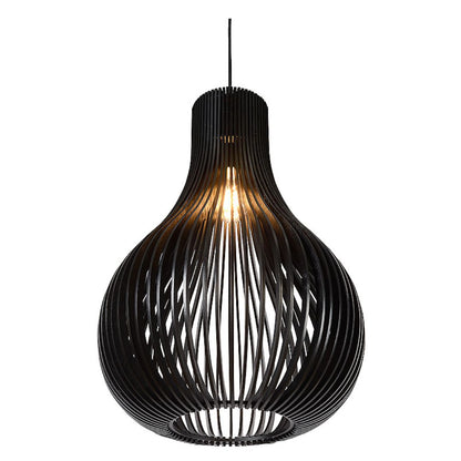 Luminária pendente Madri em MDF, Cor: Preto. Foto 1 do produto.
