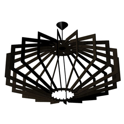 Luminária pendente Trapezio em MDF, Cor: Preto. Foto 1 do produto.