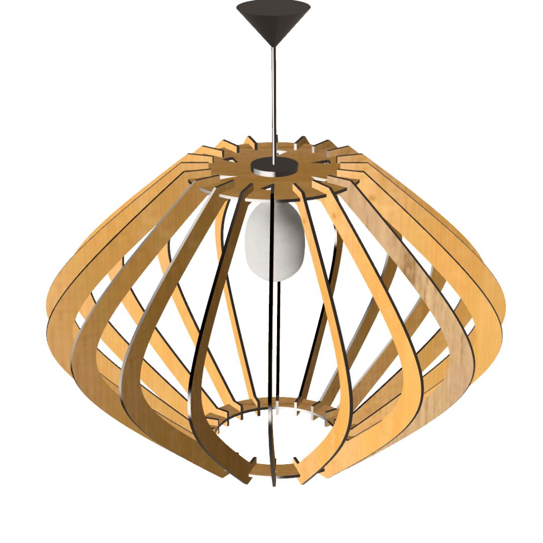Luminária pendente Parentesis em MDF, Cor: MDF cru. Foto 1 do produto.