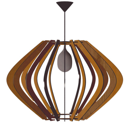 Luminária pendente Parentesis em MDF, Cor: Marrom. Foto 1 do produto.