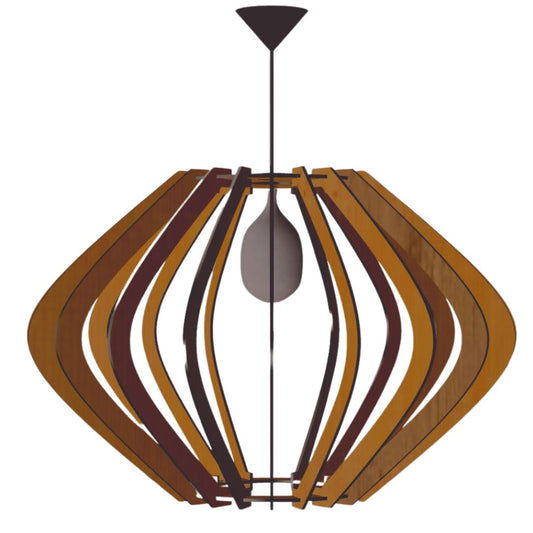 Luminária pendente Parentesis em MDF, Cor: Marrom. Foto 1 do produto.