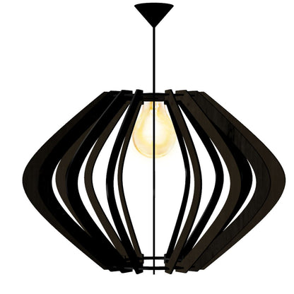 Luminária pendente Parentesis em MDF, Cor: Preto. Foto 1 do produto.