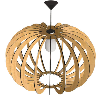 Luminária pendente Olimpía em MDF, Cor: MDF cru. Foto 1 do produto.