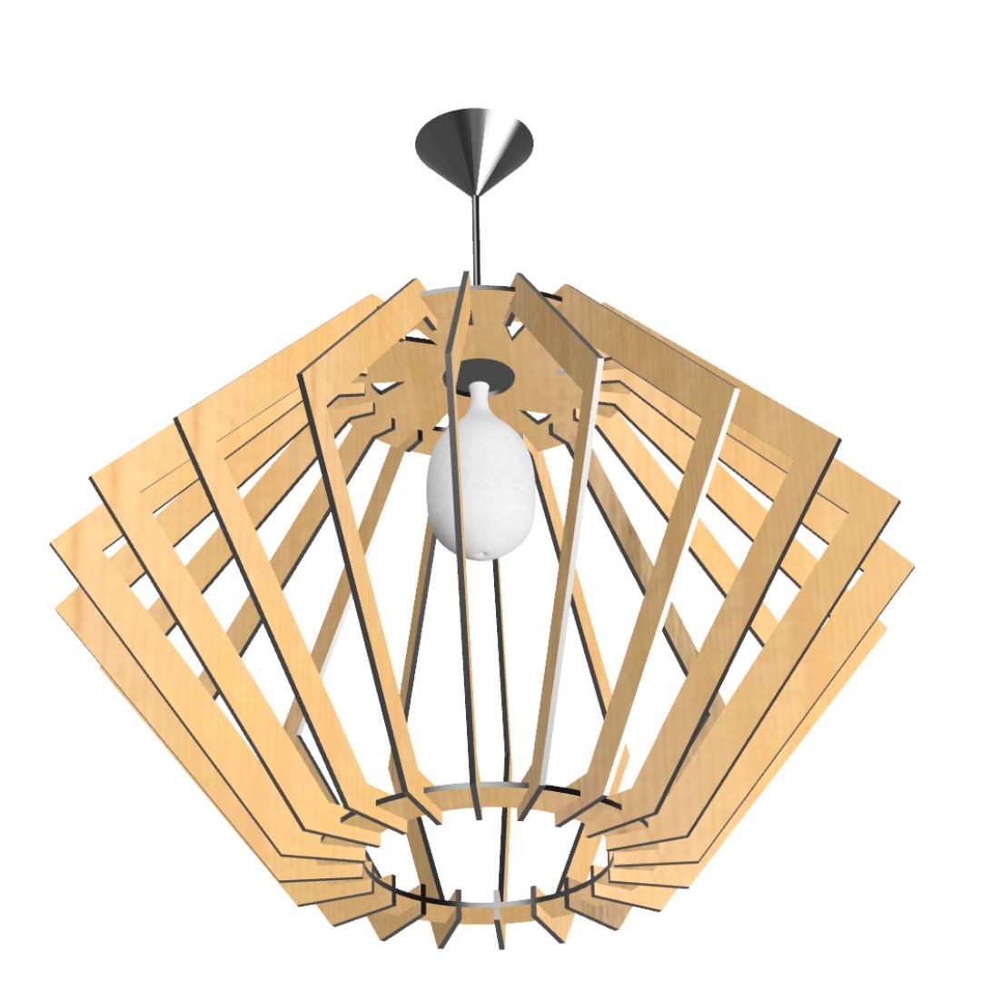 Luminária pendente Pegasus em MDF, Cor: MDF cru. Foto 1 do produto.