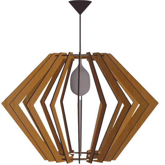 Luminária pendente Pegasus em MDF, Cor: Marrom. Foto 1 do produto.