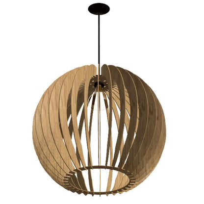 Luminária pendente Cupula em MDF, referência LCD0140, Cor: MDF cru. Foto 1 do produto.