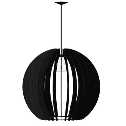 Luminária pendente Cupula em MDF, referência LCD0140, Cor: Preto. Foto 1 do produto.