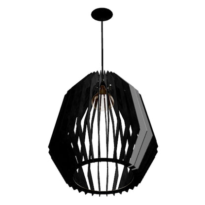Luminária pendente Amazonas em MDF, Cor: Preto. Foto 1 do produto.