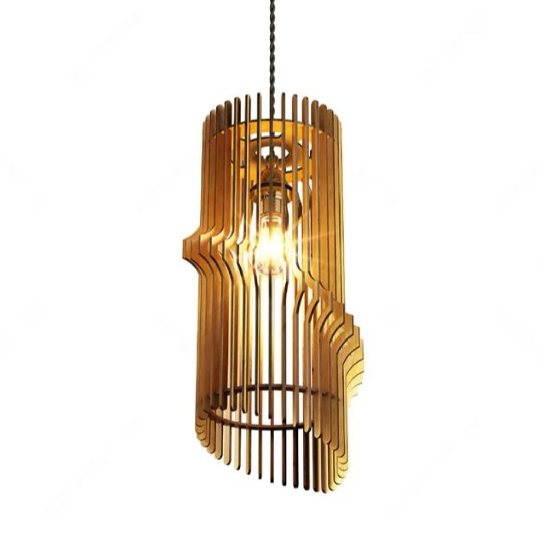 Luminária pendente Atenas em MDF, Cor: Preto. Foto 1 do produto.