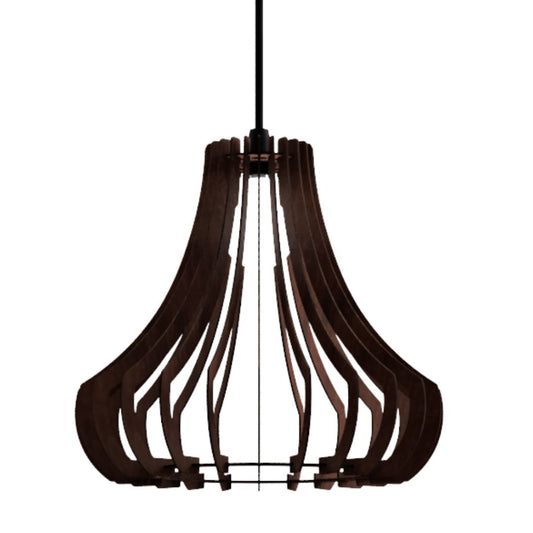 Luminária pendente Gancho em MDF, Cor: Marrom. Foto 1 do produto.