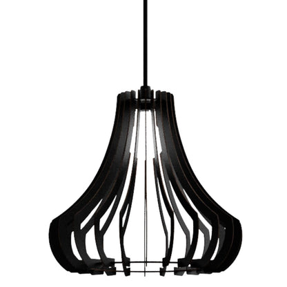 Luminária pendente Gancho em MDF, Cor: Preto. Foto 1 do produto.
