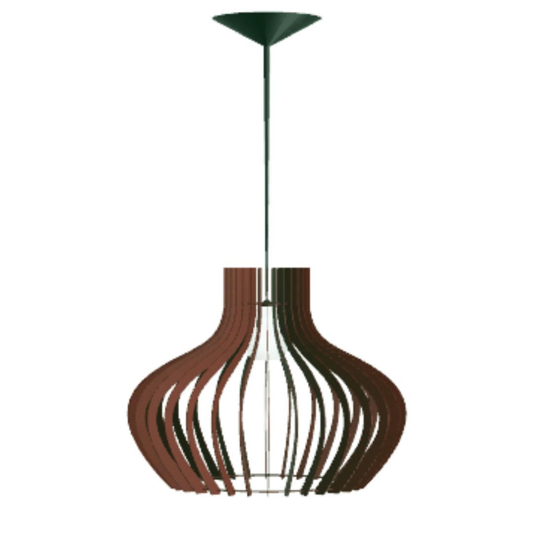 Luminária pendente Decanter em MDF, Cor: Marrom. Foto 1 do produto.