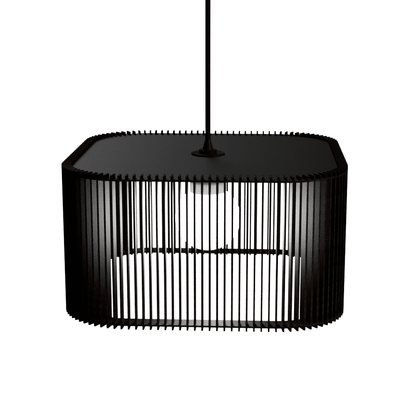 Luminária pendente ripada Ayla, Cor: Preto. Foto 1 do produto.