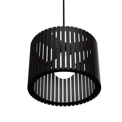 Luminária pendente ripada Sirius, Cor: Preto. Foto 2 do produto.