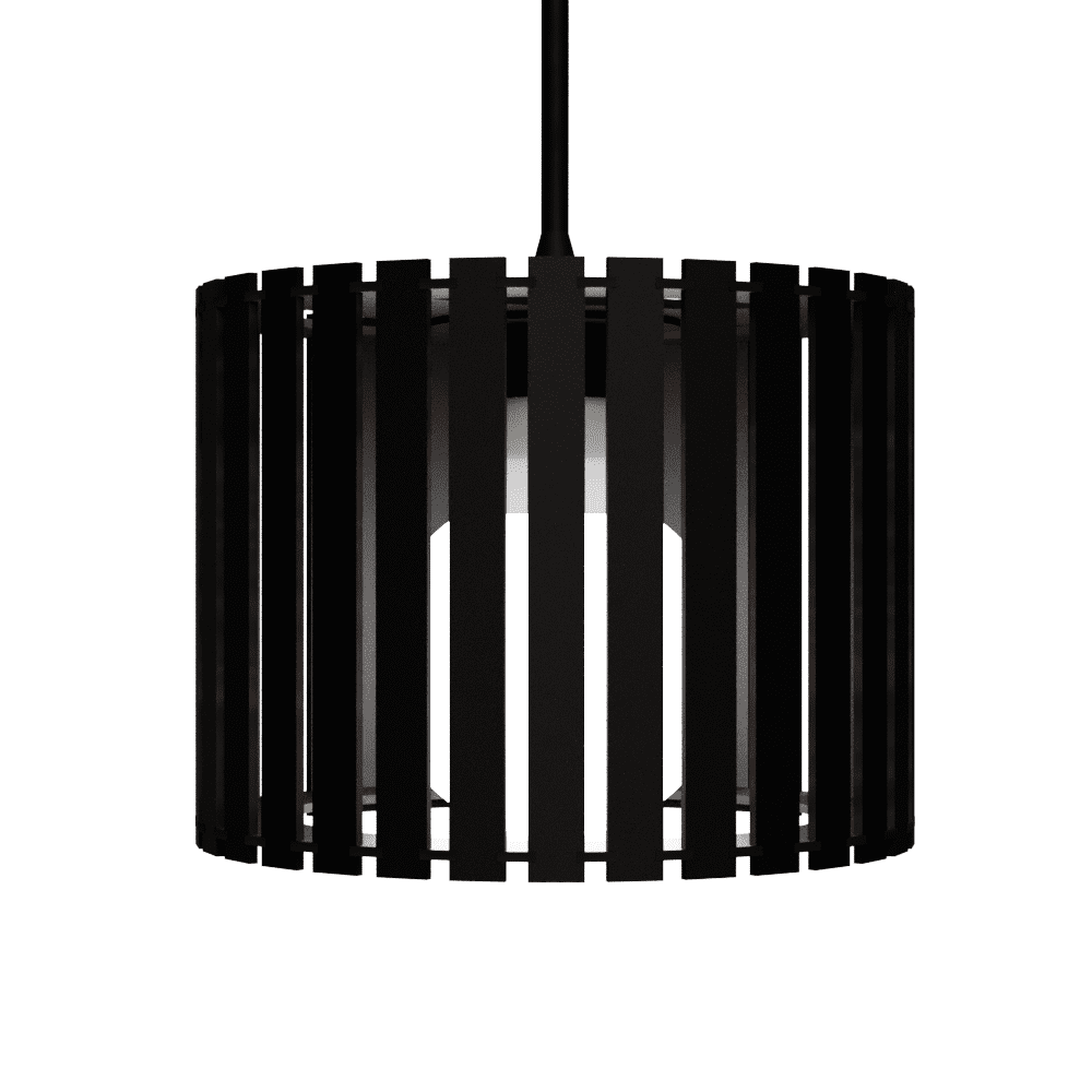 Luminária pendente ripada Tóquio, Cor: Preto. Foto 3 do produto.