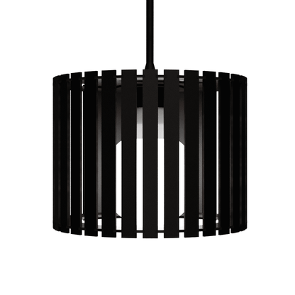 Luminária pendente ripada Tóquio, Cor: Preto. Foto 3 do produto.