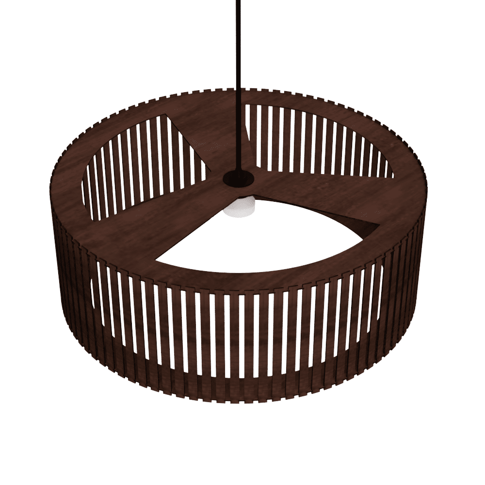 Luminária pendente ripada Vênus, Cor: Marrom. Foto 1 do produto.