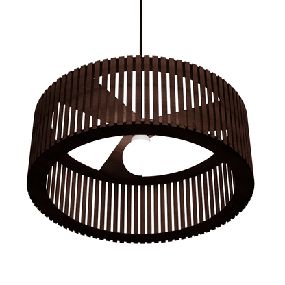 Luminária pendente ripada Vênus, Cor: Marrom. Foto 2 do produto.
