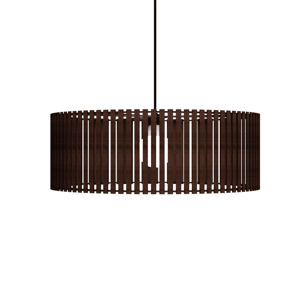 Luminária pendente ripada Vênus, Cor: Marrom. Foto 3 do produto.