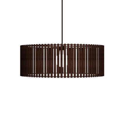 Luminária pendente ripada Vênus, Cor: Marrom. Foto 3 do produto.