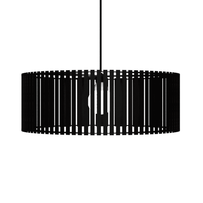 Luminária pendente ripada Vênus, Cor: Preto. Foto 3 do produto.