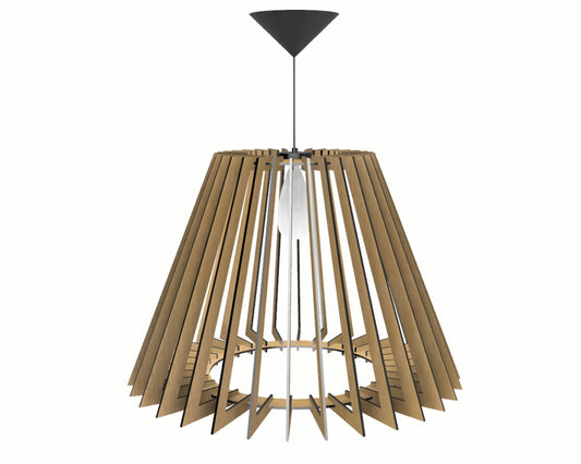 Luminária pendente Eldorado em MDF, Cor: Marrom. Foto 1 do produto.