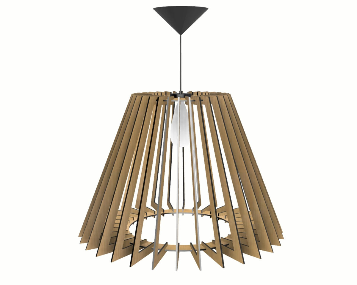 Luminária pendente Eldorado em MDF, Cor: Preto. Foto 1 do produto.