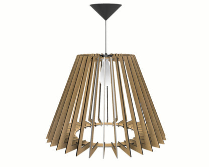 Luminária pendente Eldorado em MDF, Cor: Preto. Foto 1 do produto.
