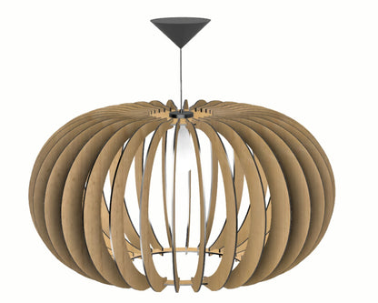 Luminária pendente Júpiter em MDF, referência LCD0159, Cor: MDF cru. Foto 1 do produto.