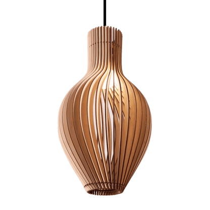 Luminária pendente Malvinas em MDF, Cor: MDF cru. Foto 1 do produto.