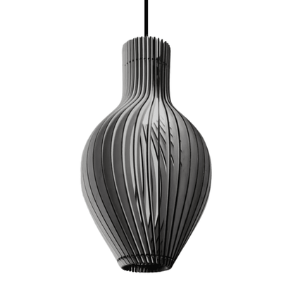 Luminária pendente Malvinas em MDF, Cor: Preto. Foto 1 do produto.