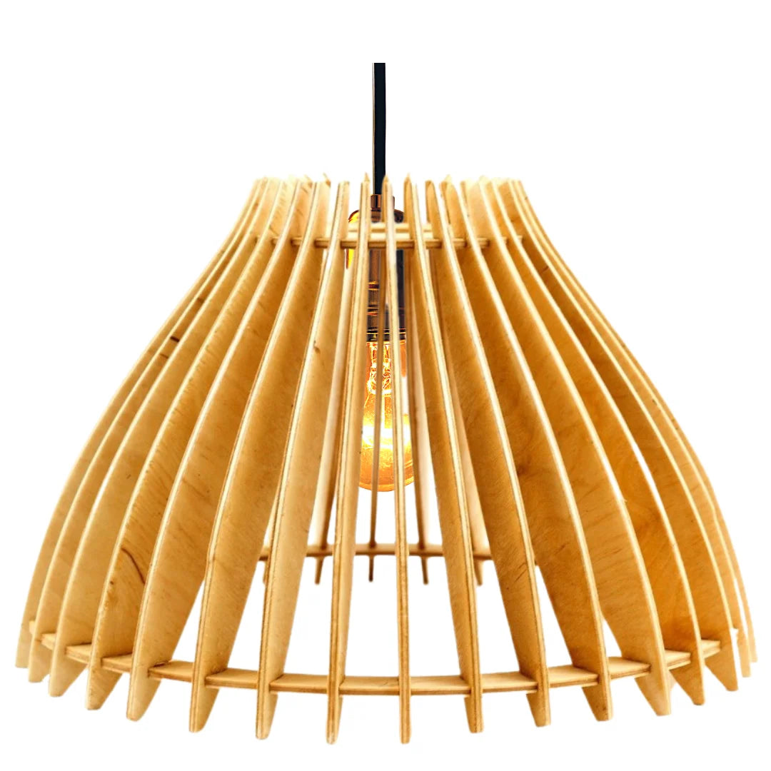 Luminária pendente Aruanã em MDF, Cor: MDF cru. Foto 1 do produto.