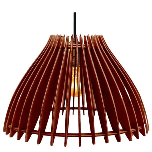 Luminária pendente Aruanã em MDF, Cor: Marrom. Foto 1 do produto.