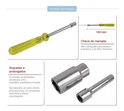 Conjunto de chaves canhão com 40 peças LWJ-138. Foto 4 do produto.